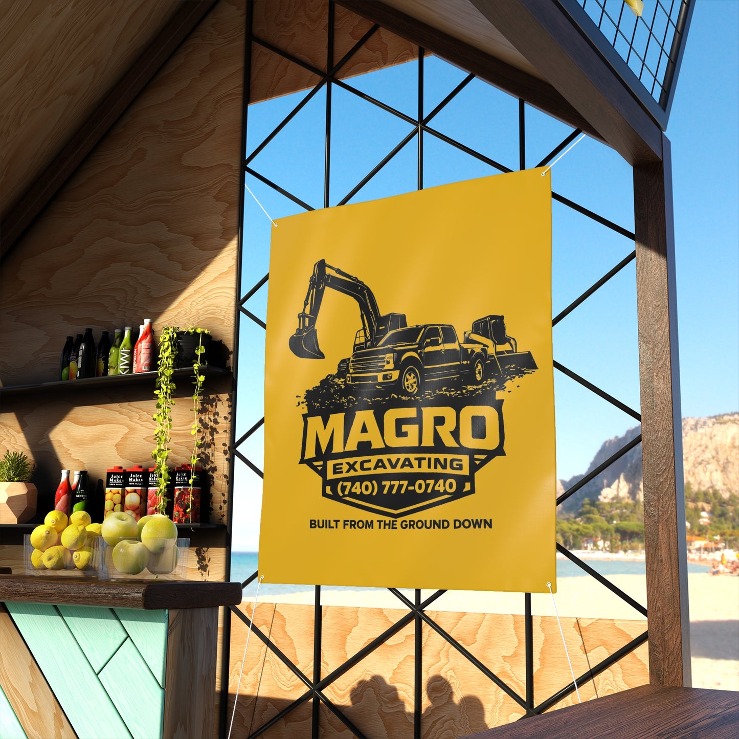 MAGRO Excavating Yellow Banner