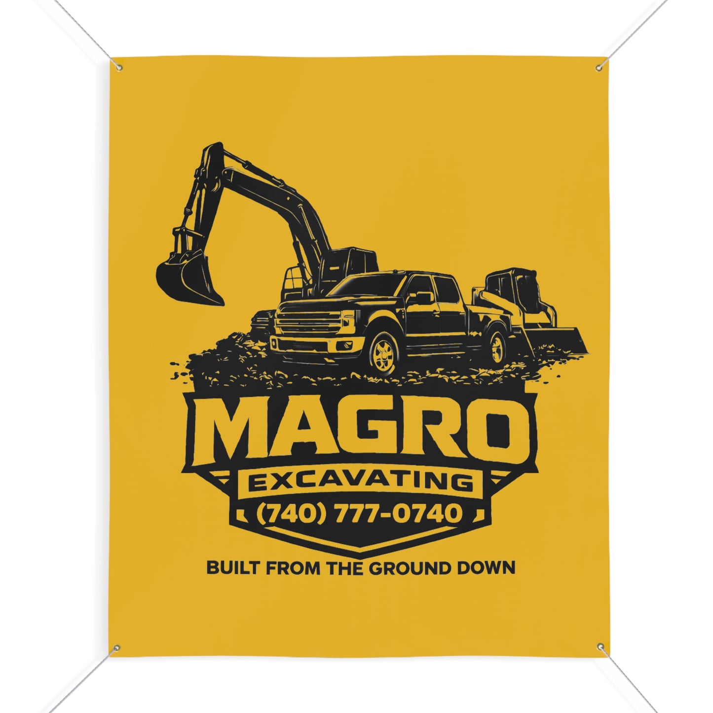 MAGRO Excavating Yellow Banner