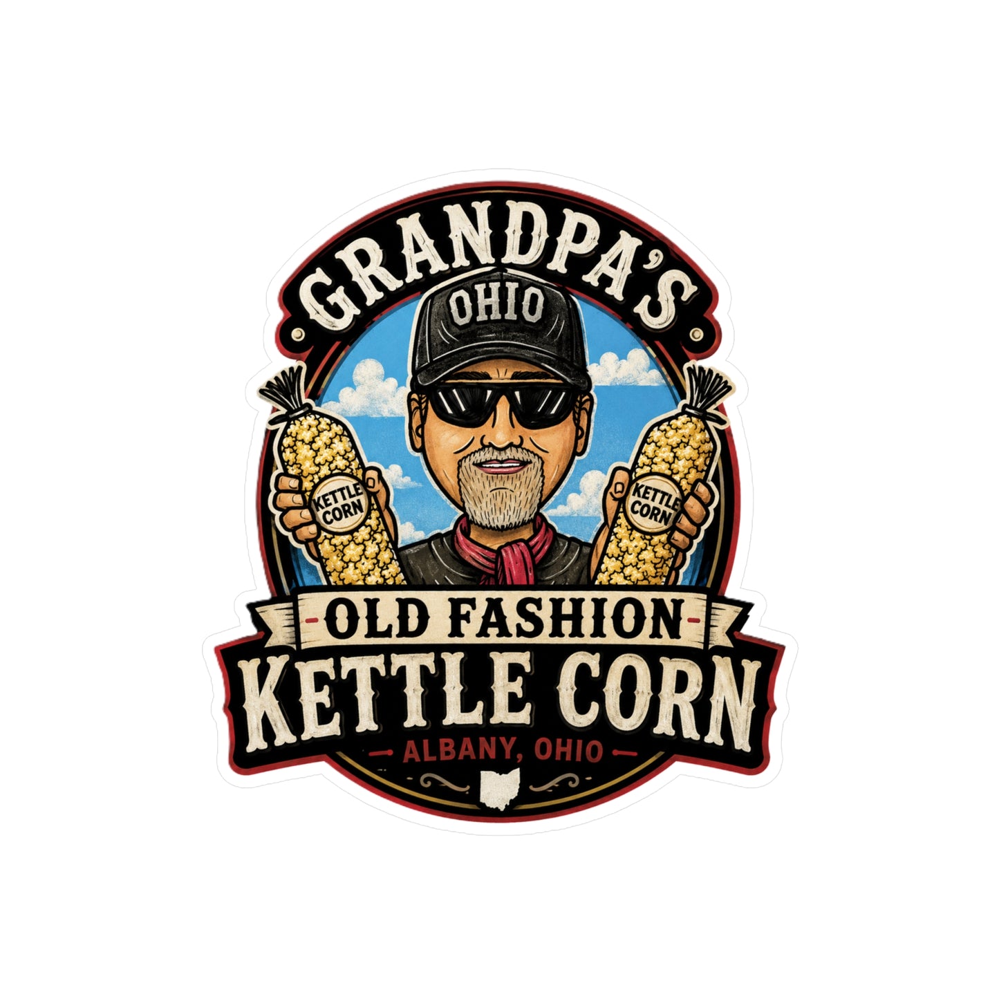 Grandpa’s Old Fashion Kettle Corn Vinyl Decal