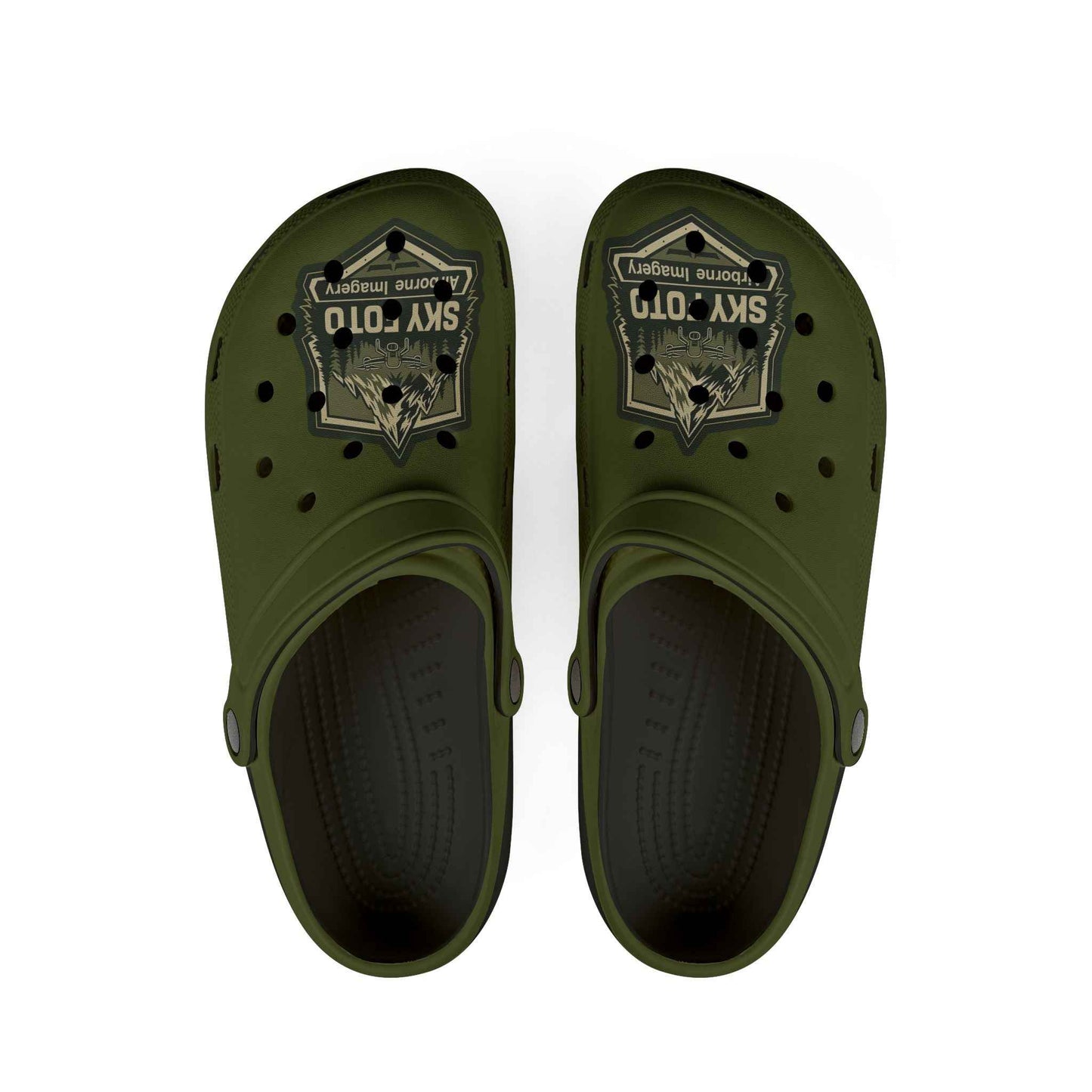 Sky Foto Foam Clogs - Military Green with Black Soles