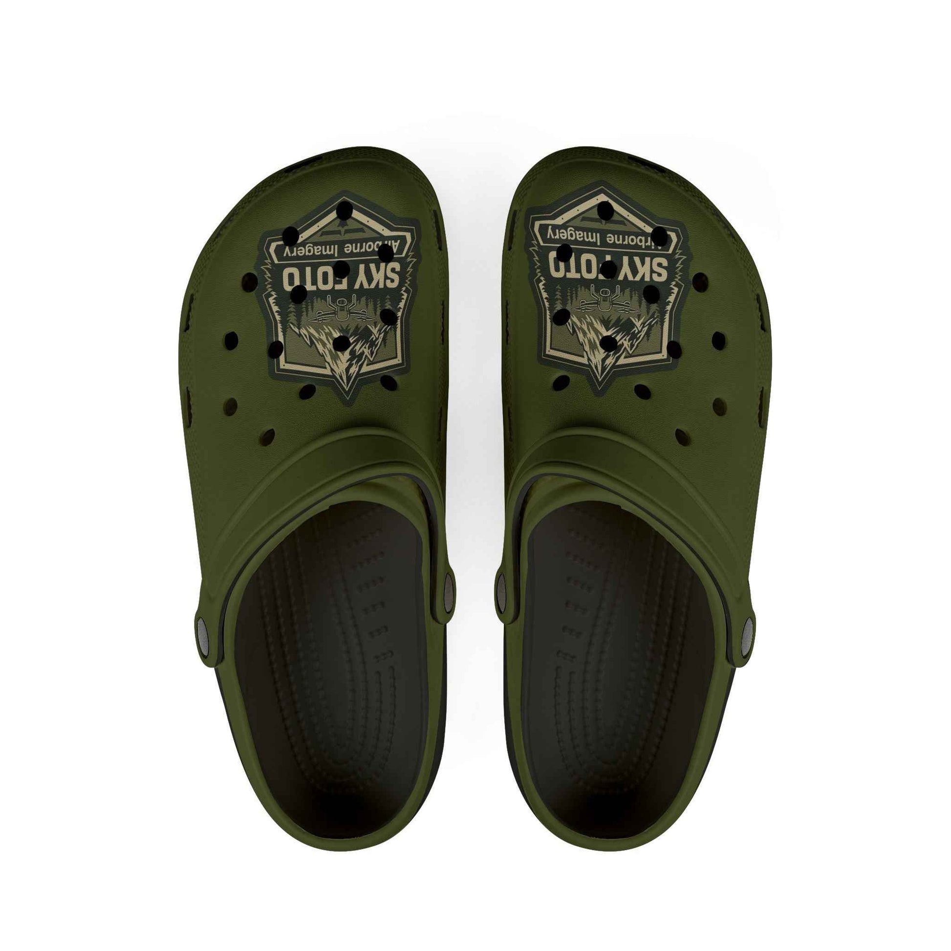 Sky Foto Foam Clogs - Military Green with Black Soles
