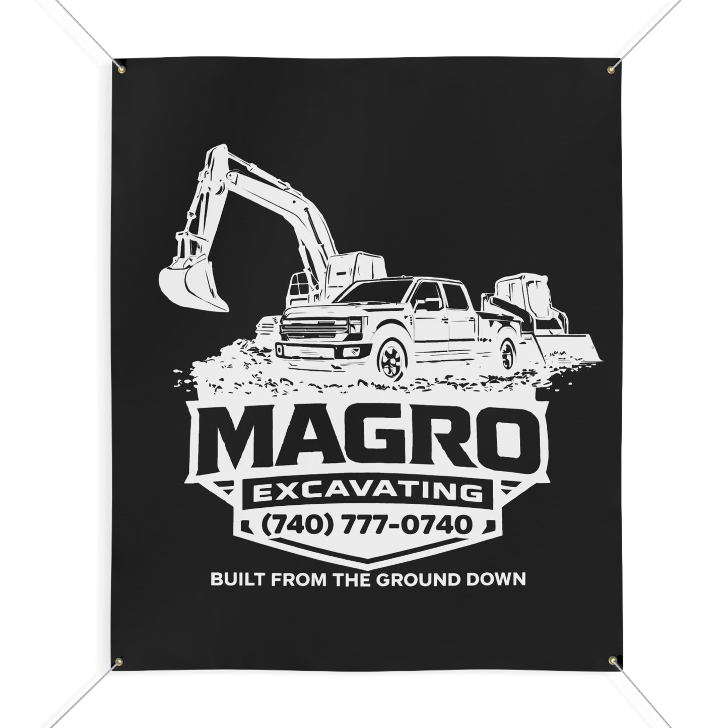 MAGRO Excavating Black Banner