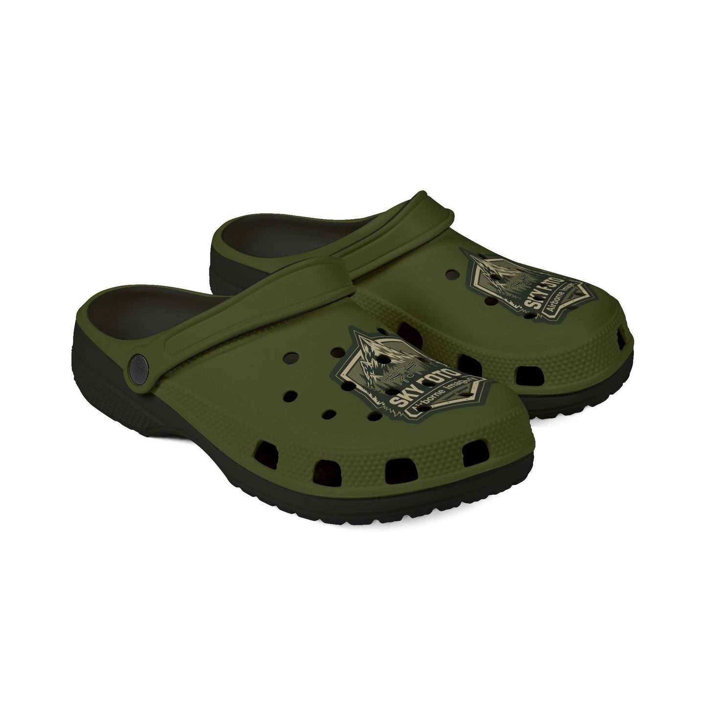 Sky Foto Foam Clogs - Military Green with Black Soles