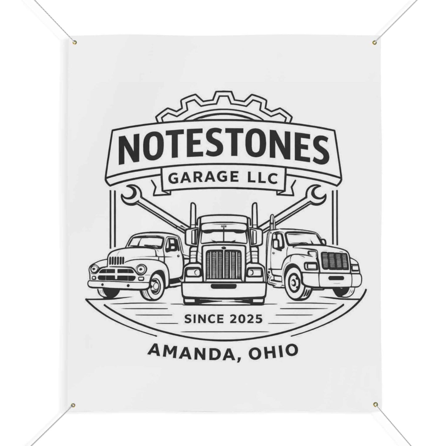 Notestones Garage LLC Black Logo Banner