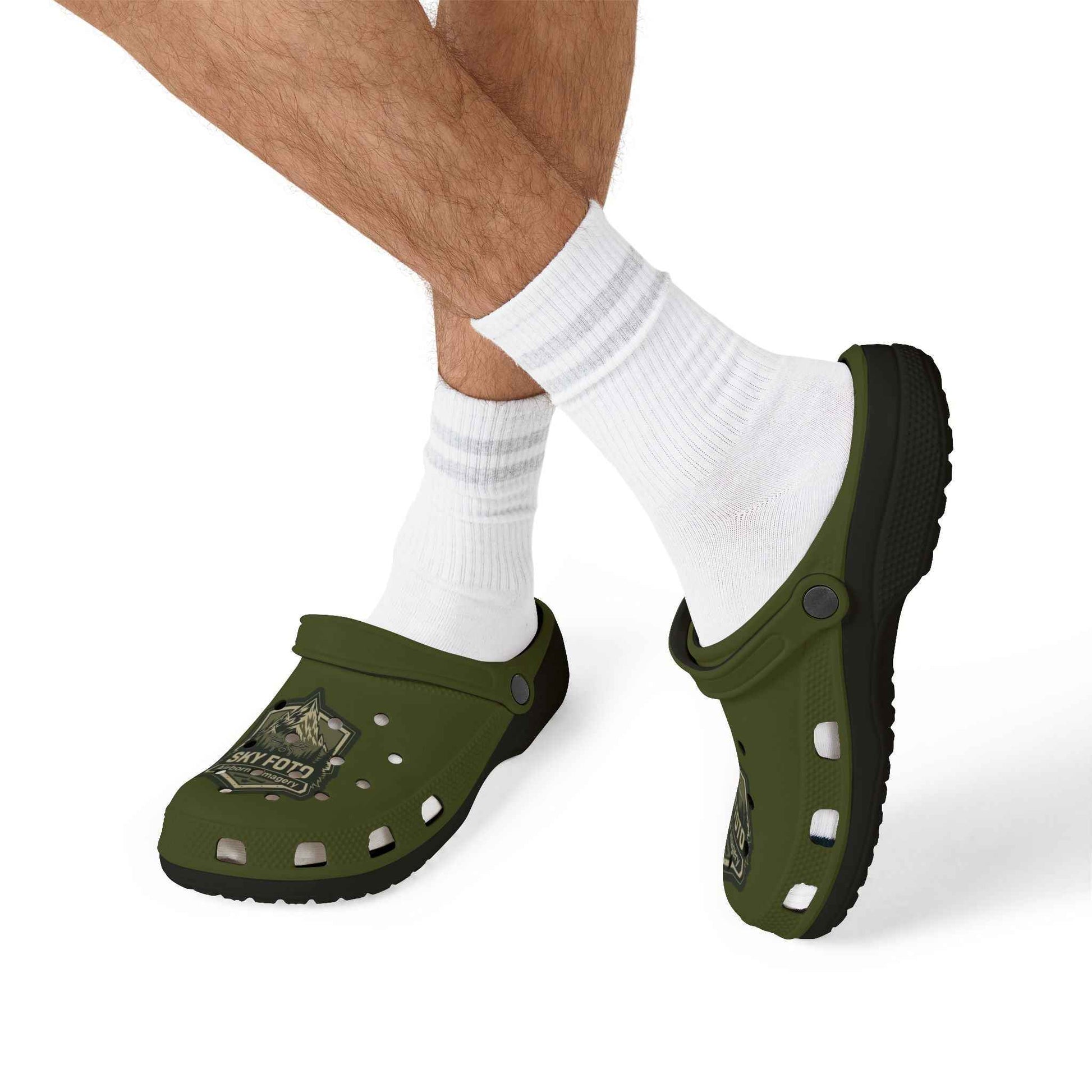 Sky Foto Foam Clogs - Military Green with Black Soles