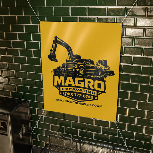 MAGRO Excavating Yellow Banner