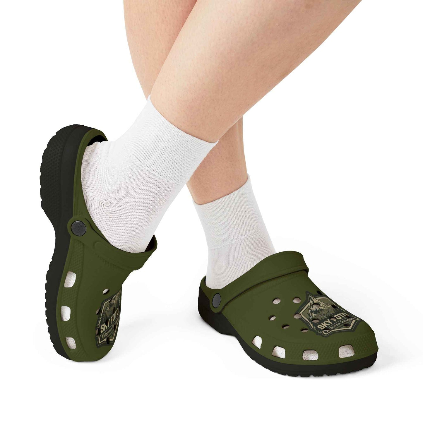 Sky Foto Foam Clogs - Military Green with Black Soles