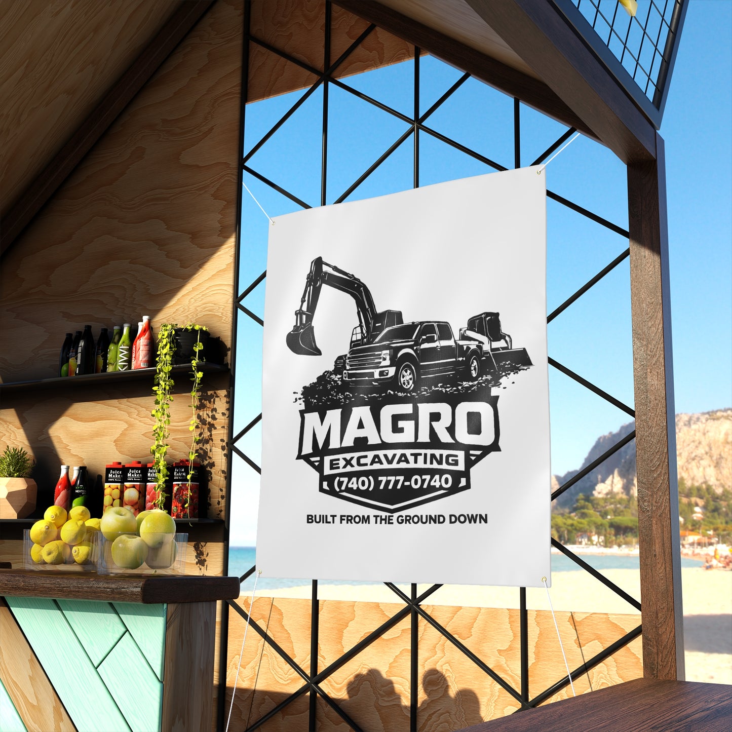 MAGRO Excavating White Banner
