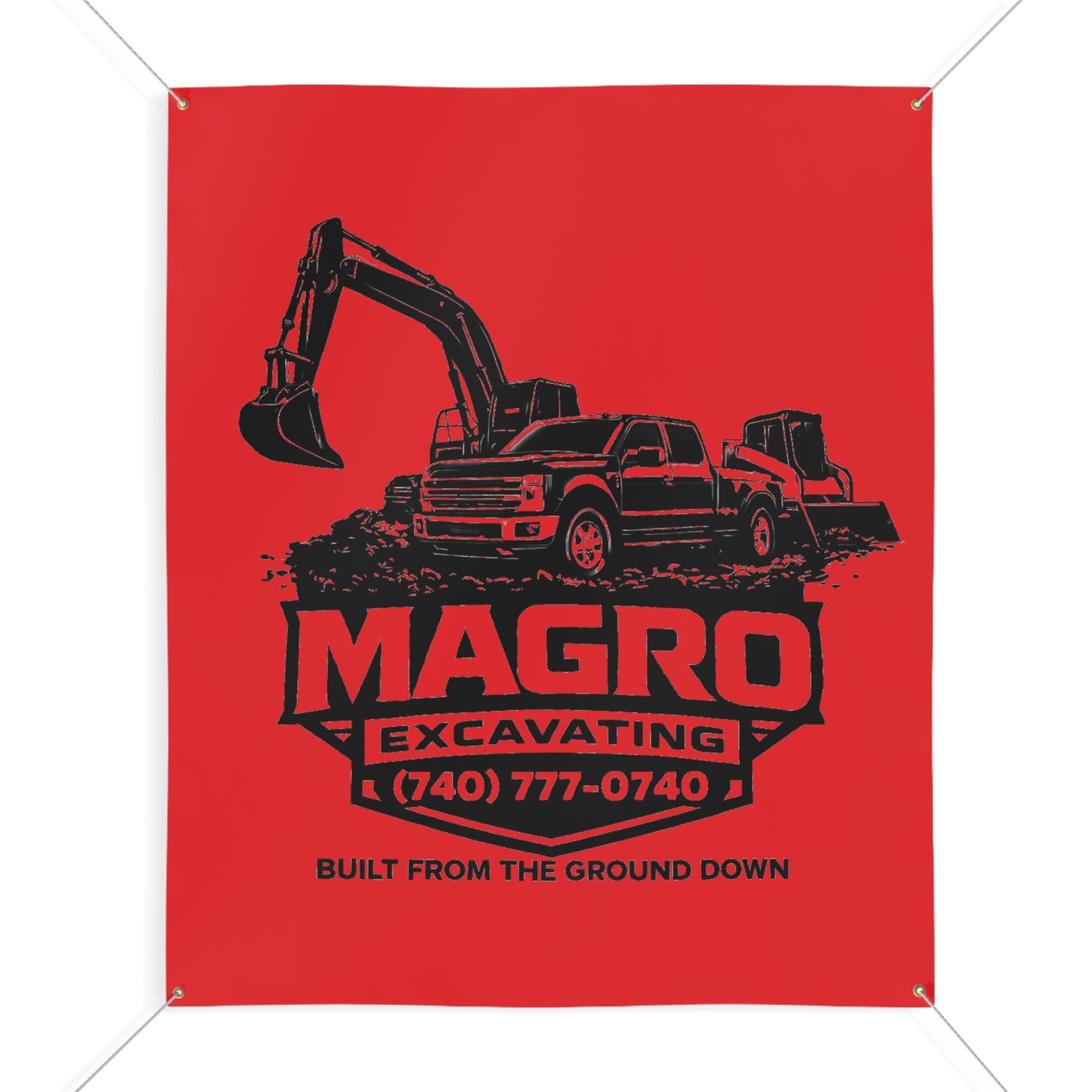 MAGRO Excavating Red Banner