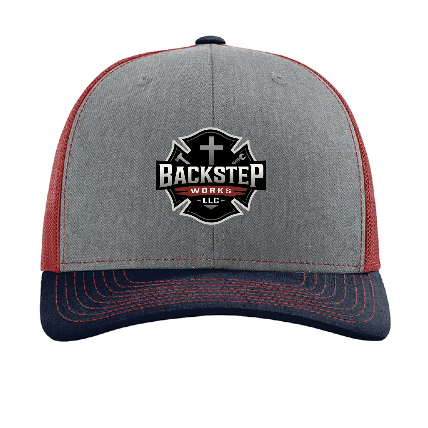 Heather Grey/ Cardinal/ Navy - FRONT