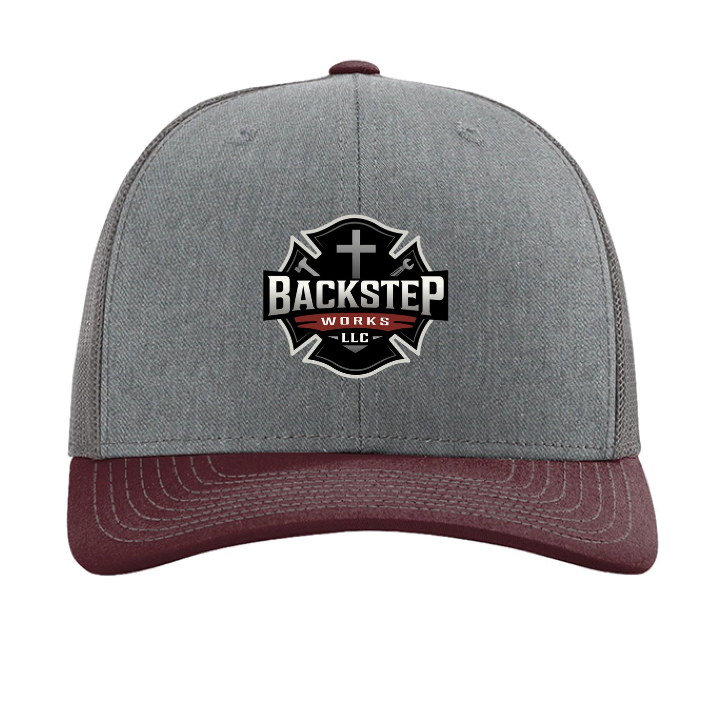 Heather Grey/ Charcoal/ Maroon - FRONT