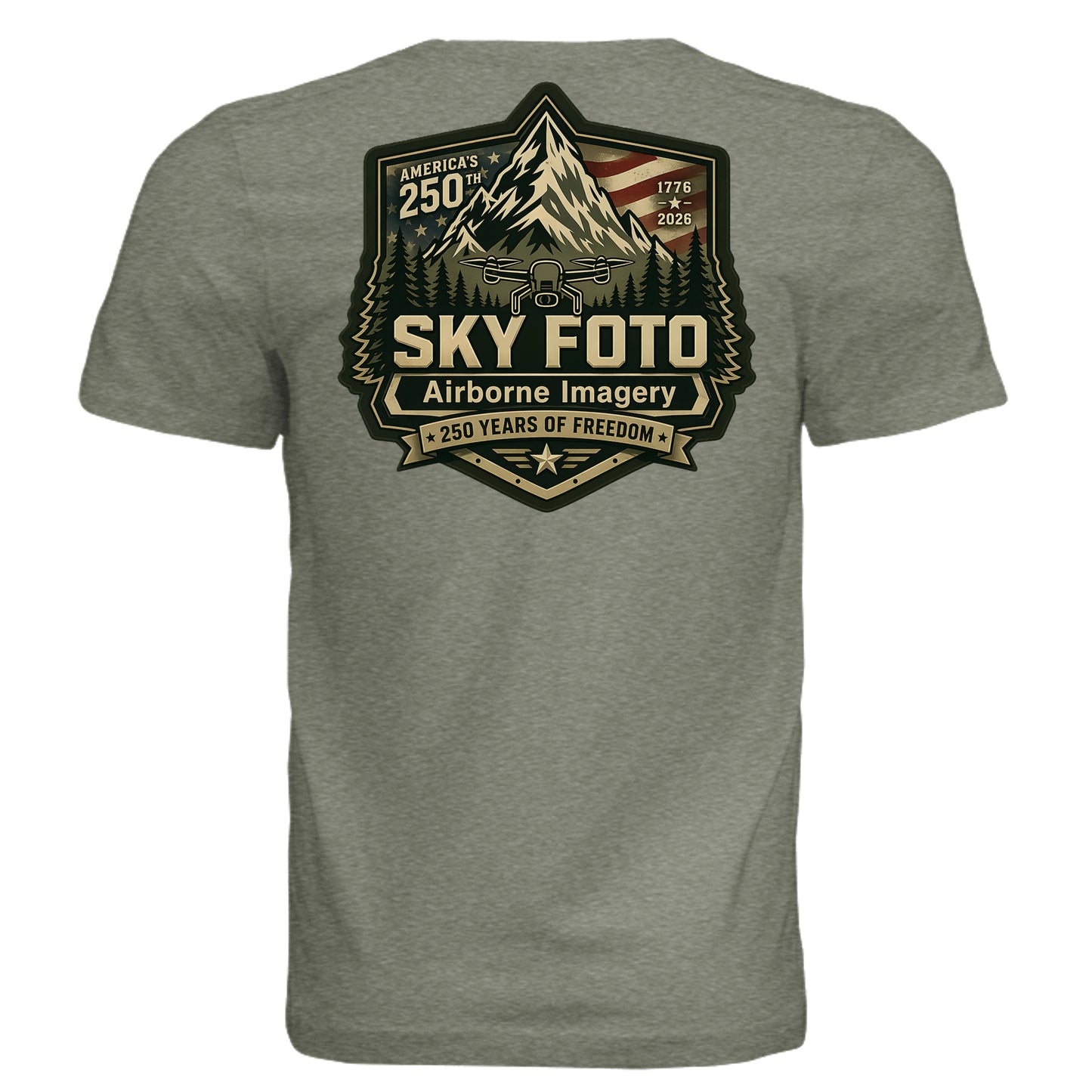 Military Green Triblend - 3413C - BACK