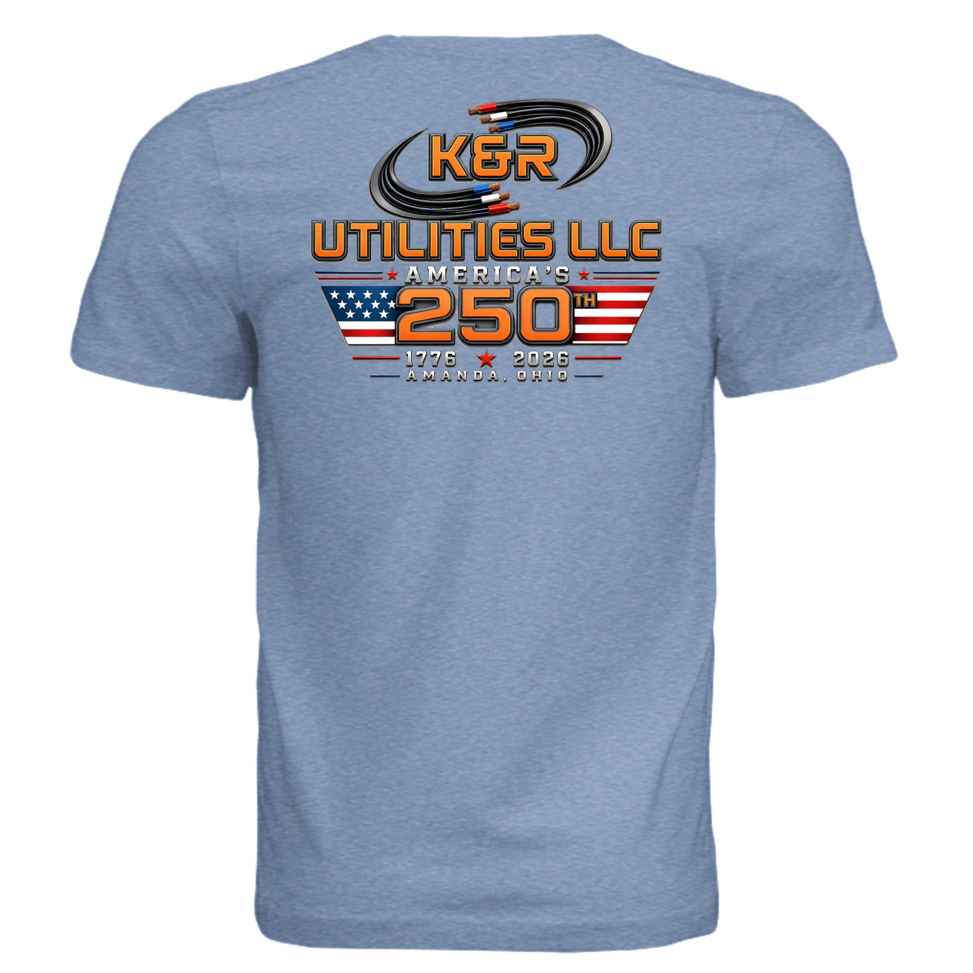 Solid Blue Triblend - 3413C - BACK