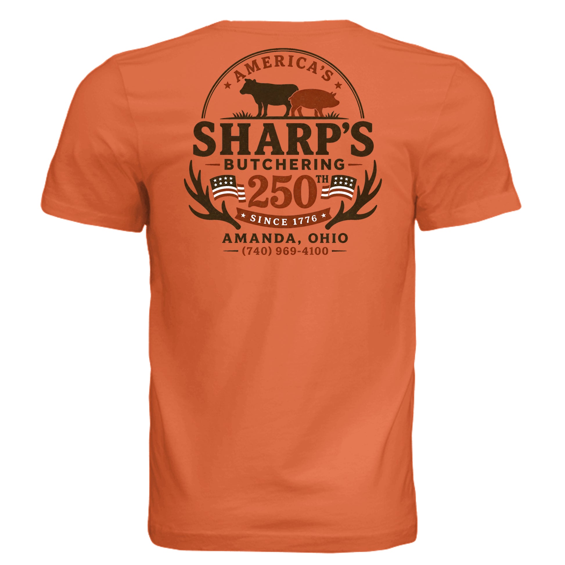 Solid Orange Triblend - 3413C - BACK