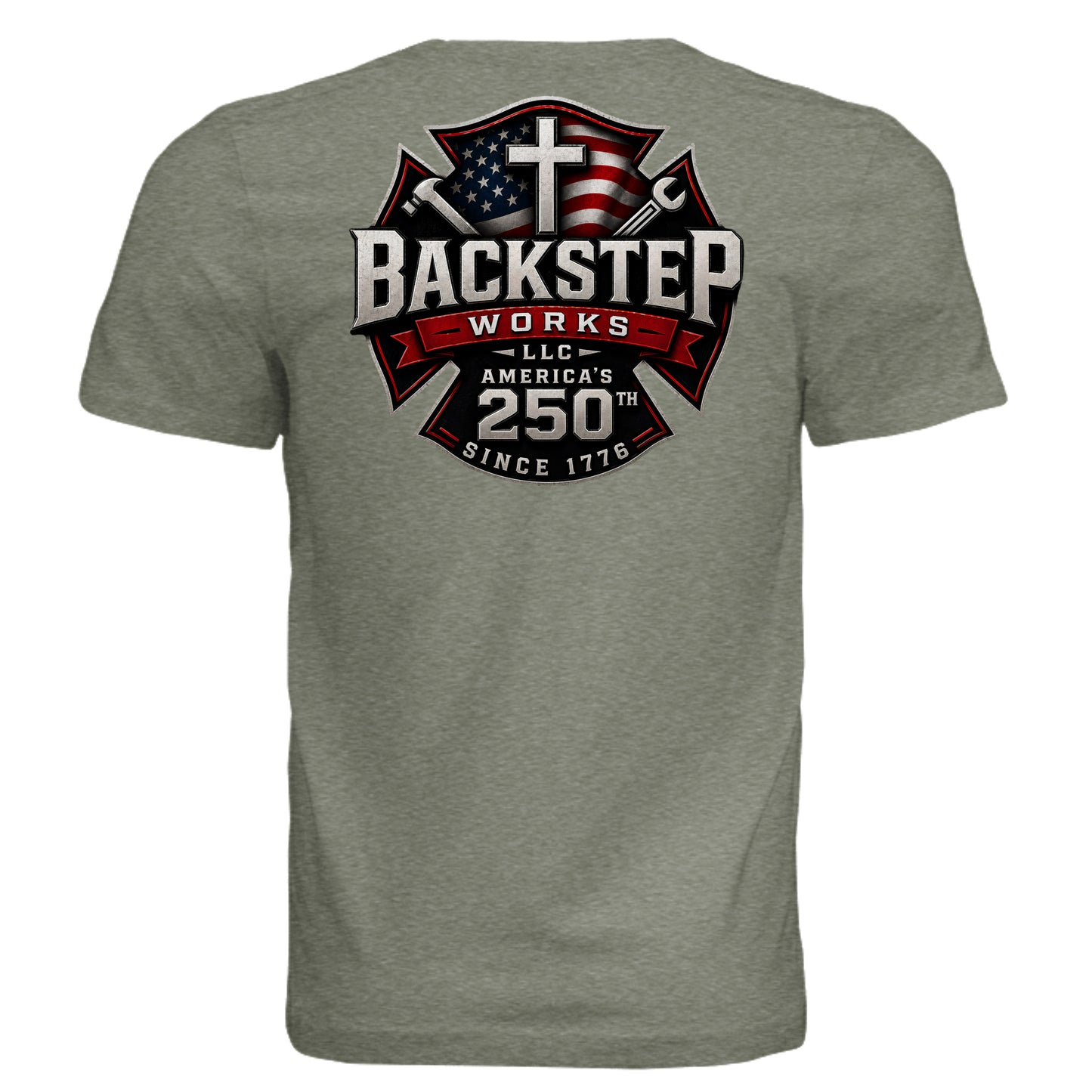 Military Green Triblend - 3413C - BACK