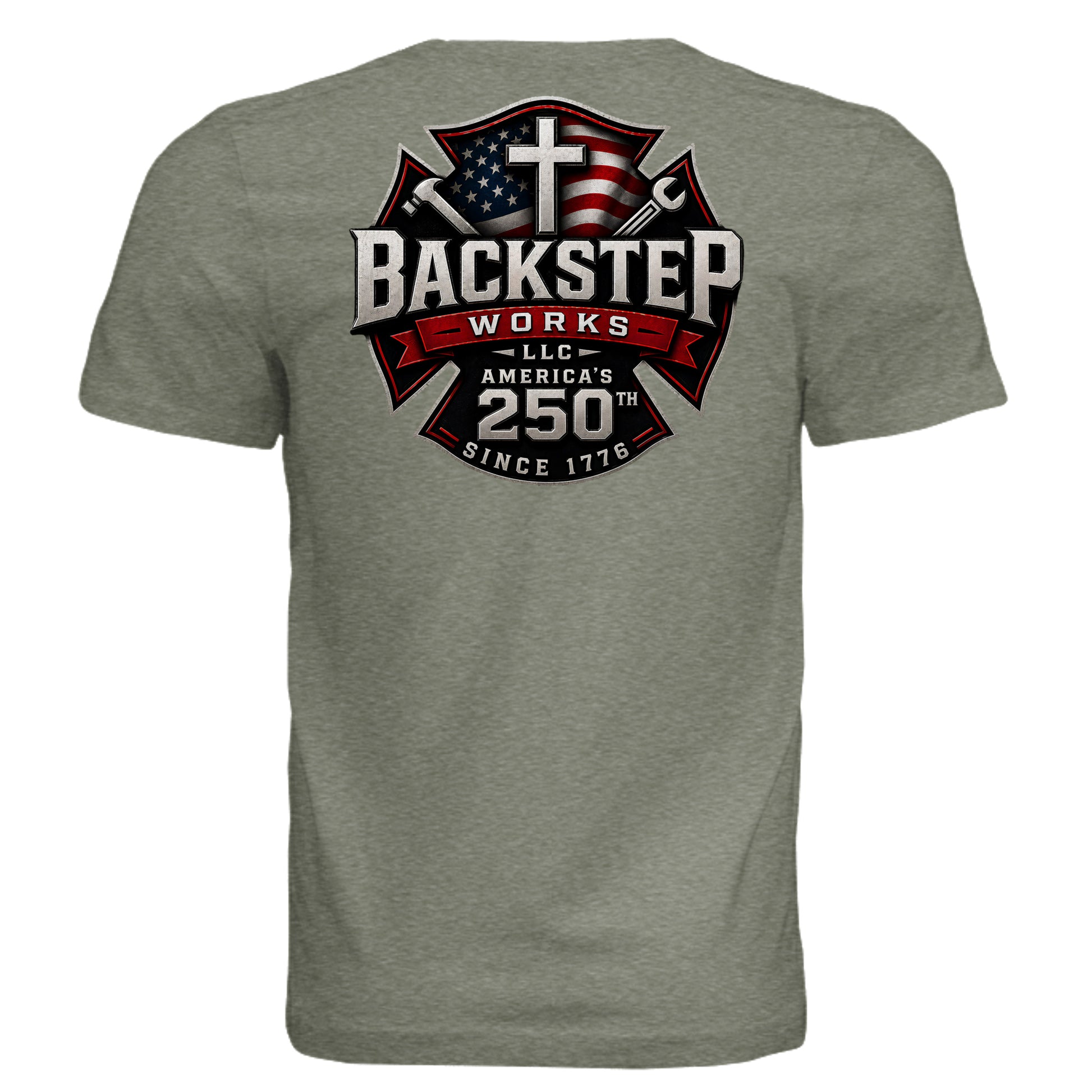 Military Green Triblend - 3413C - BACK