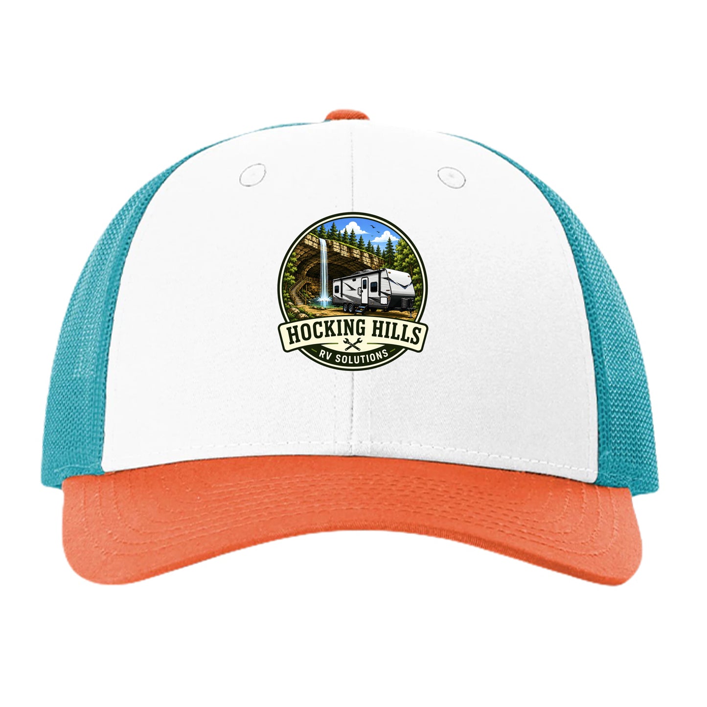 White/ Blue Hawaiin/ Pale Orange - 115R - FRONT