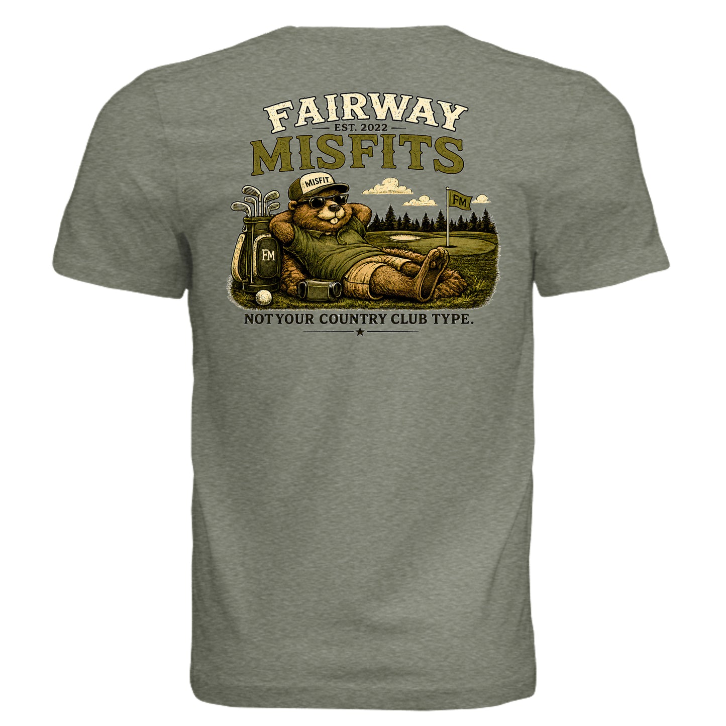 Military Green Triblend - 3413C - BACK